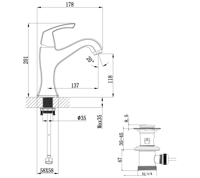 Смеситель Lemark Nubira LM6206ORB для раковины, изображение 3