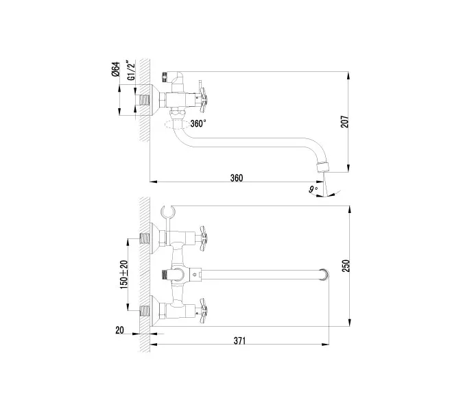 Смеситель Lemark Partner LM6541C универсальный, изображение 2