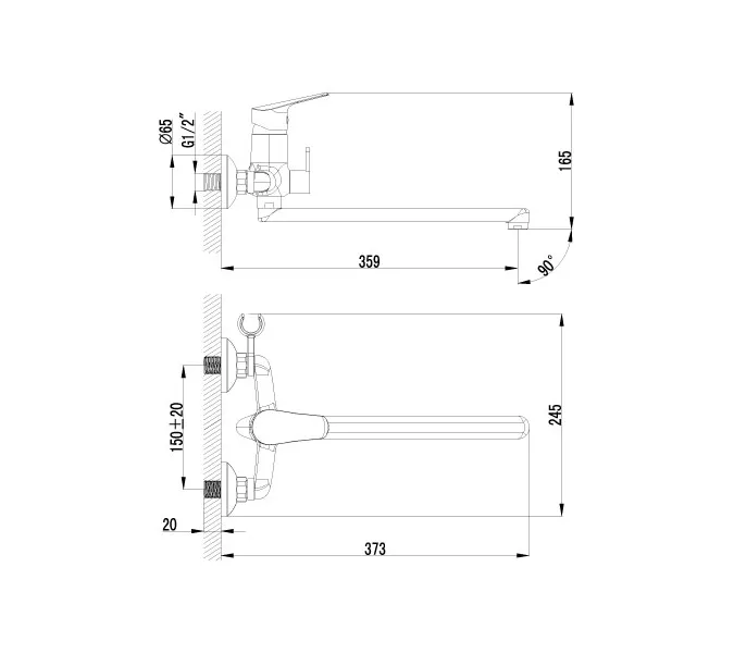Смеситель Lemark Partner LM6551C универсальный, изображение 2