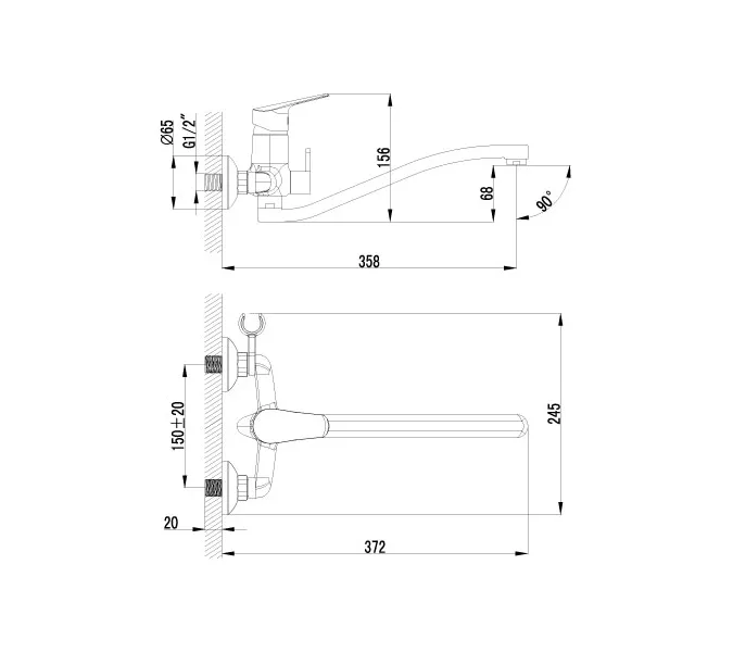Смеситель Lemark Partner LM6553C универсальный , изображение 2