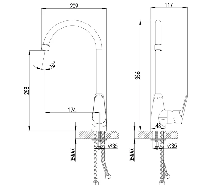 Смеситель  Lemark Partner LM6555C  для кухни, изображение 2