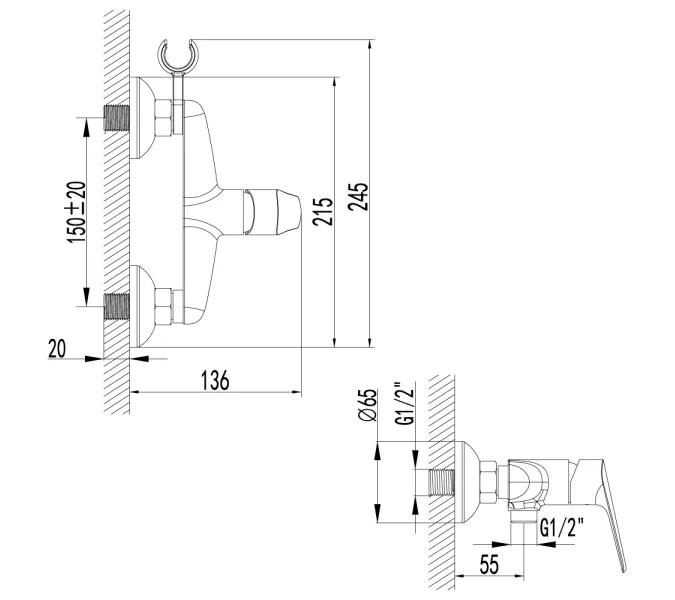 Смеситель  Lemark Partner LM6559C  для душа, изображение 2