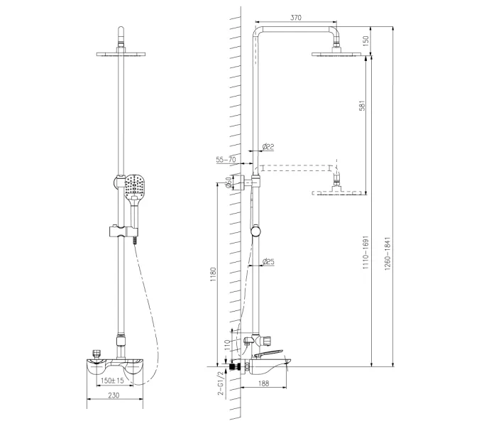 Смеситель Lemark  Bellario LM6862C для ванны и душа, изображение 2
