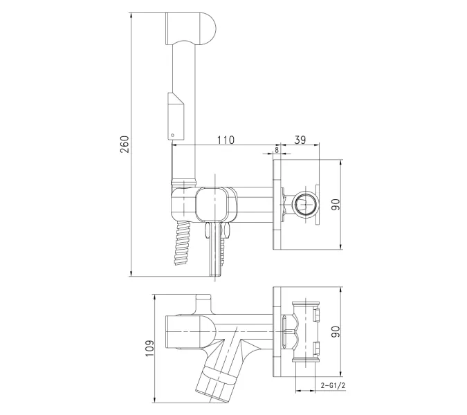 Смеситель Lemark Solo LM7165C с гигиеническим душем, встраиваемый, Выбрать цвет: Хром, изображение 2