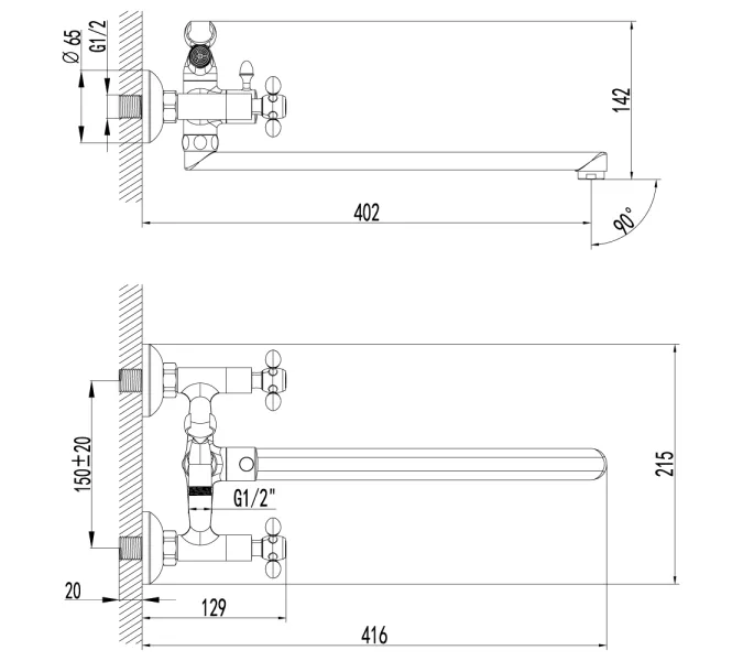 Смеситель Lemark Vista LM7651C универсальный, изображение 2