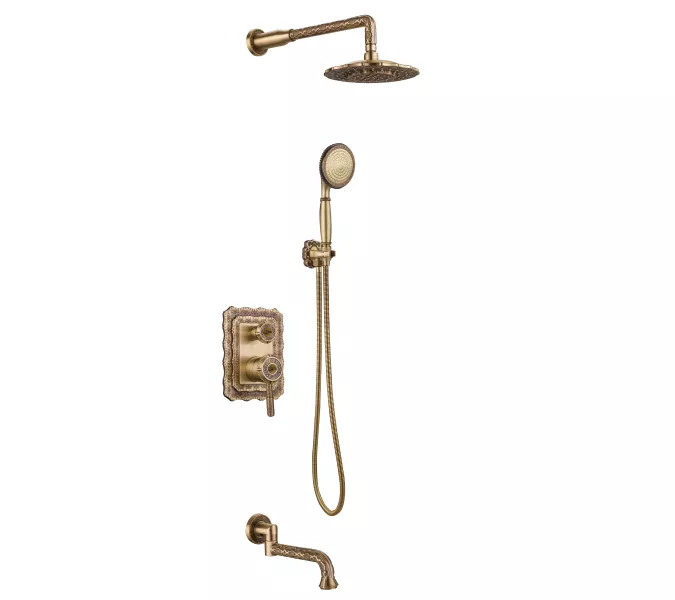 Смеситель Lemark Jasmine LM6622B для ванны и душа встраиваемый, Выбрать цвет: Бронза