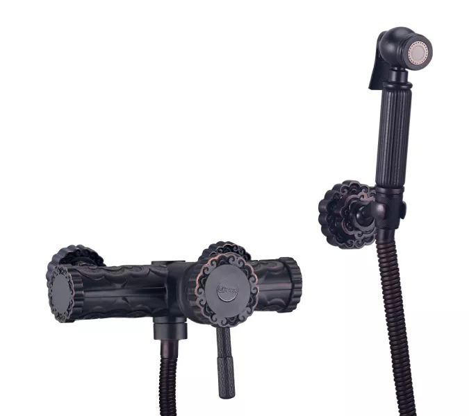 Смеситель Lemark Jasmine LM6618ORB с гигиеническим душем, Выбрать цвет: Черная бронза
