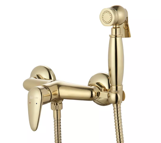 Смеситель Lemark Pramen LM3318G с гигиеническим душем, Выбрать цвет: Золото
