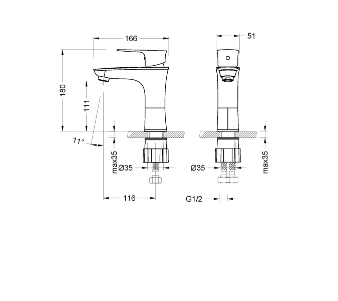 Смеситель Lemark Nero LM0206C для раковины, изображение 2