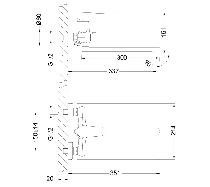 Смеситель Lemark Point LM0351C универсальный, изображение 2
