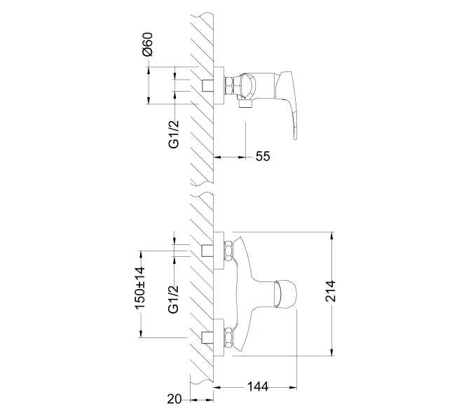 Смеситель Lemark Linara LM0403C для душа, изображение 2