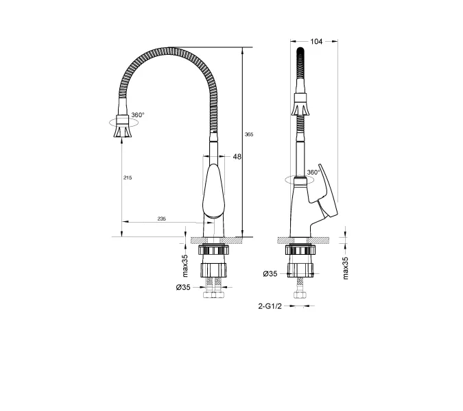 Смеситель Lemark Linara LM0413C для кухни с гибким изливом, изображение 3