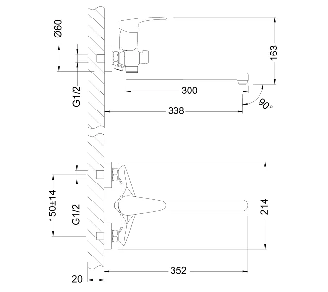 Смеситель Lemark Linara LM0451C универсальный, изображение 2
