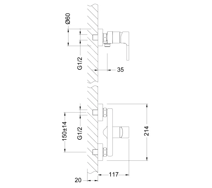 Смеситель Lemark Aura LM0603C для душа, изображение 2
