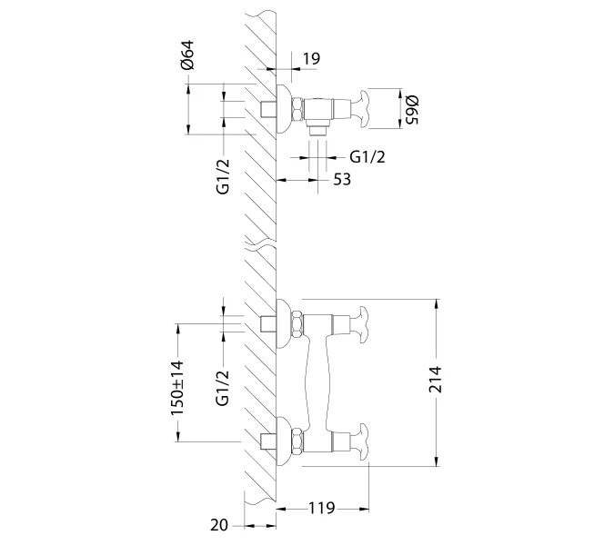 Смеситель Lemark Flora LM0103C для душа, изображение 2