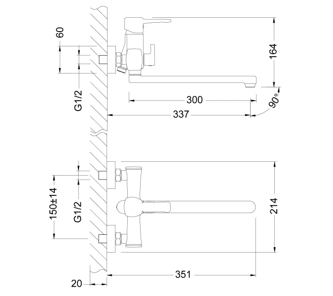 Смеситель Lemark Evitta LM0551C универсальный, изображение 2