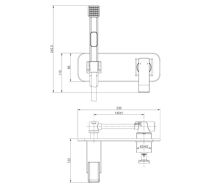 Смеситель Lemark Contest LM5819CW с гигиеническим душем, встраиваемый, изображение 2
