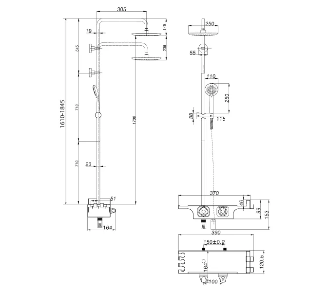 Душевая стойка  Lemark Tropic LM7008С  с термостатом, изображение 3