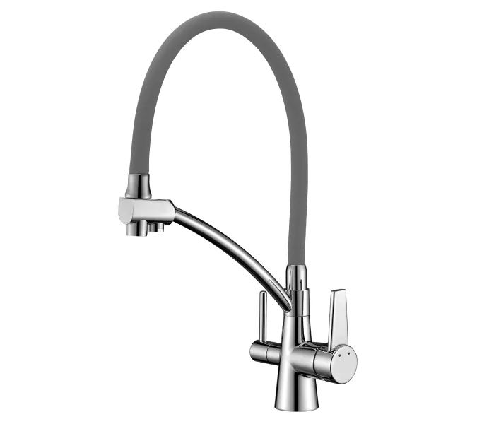 Смеситель Lemark Comfort LM3070C для кухни  с подключением к фильтру с питьевой водой, Выбрать цвет: Серый