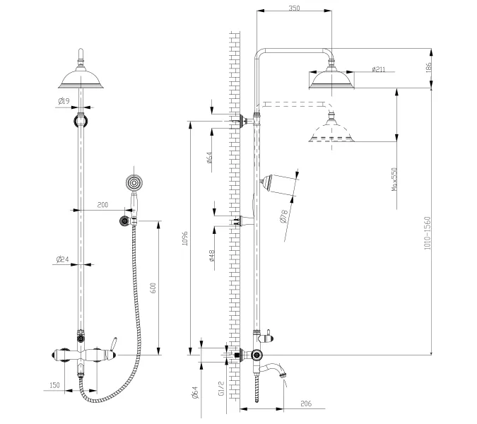 Смеситель Lemark Spark LM6762RG для ванны и душа, изображение 2