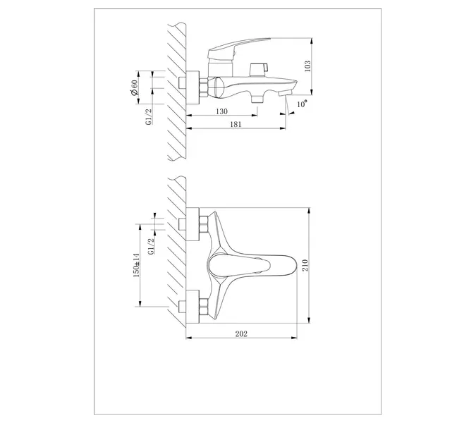 Смеситель Lemark Linara LM0414C для ванны, изображение 2