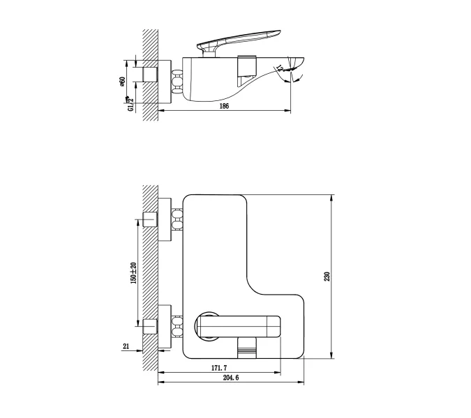 Смеситель Lemark  Bellario LM6802C для ванны, изображение 2