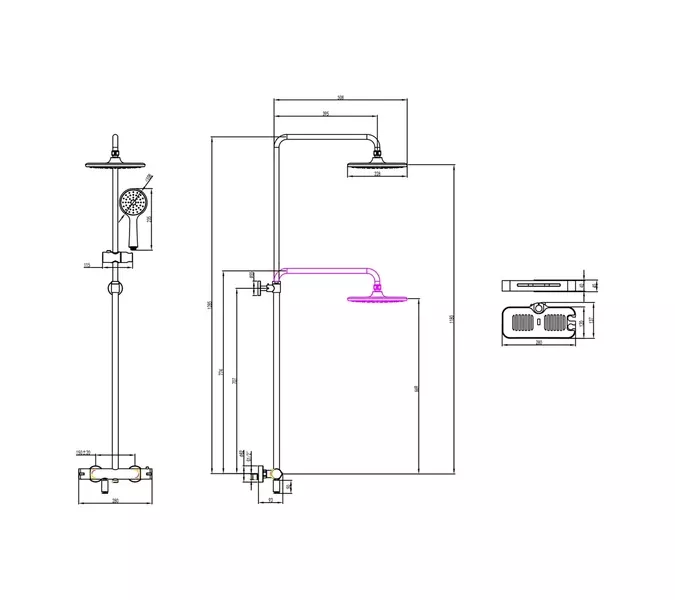 Душевая стойка Lemark Tropic LM7010C  с термостатом, изображение 2