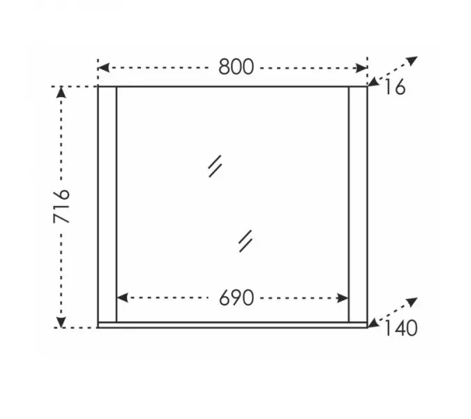 Зеркало с полкой СанТа Венера дуб адриатика, изображение 3