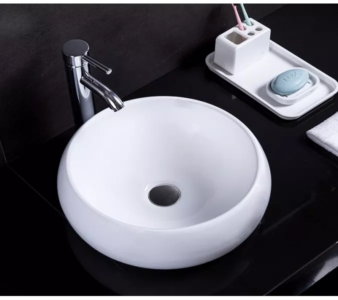 Раковина накладная овальная CeramaLux 5004, Выбрать цвет: Белый, изображение 2