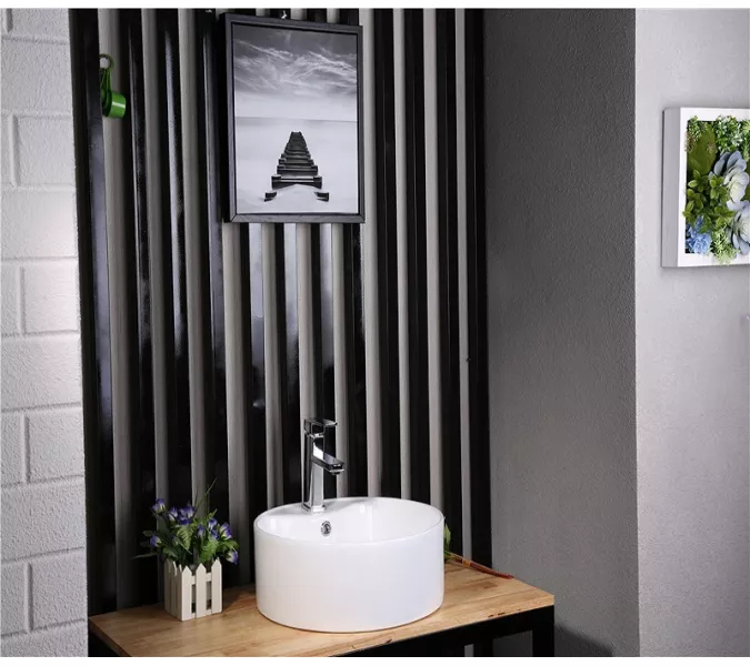 Раковина накладная круглая CeramaLux серия N 7026B/9008В, Выбрать размер: 40х40х16, изображение 3