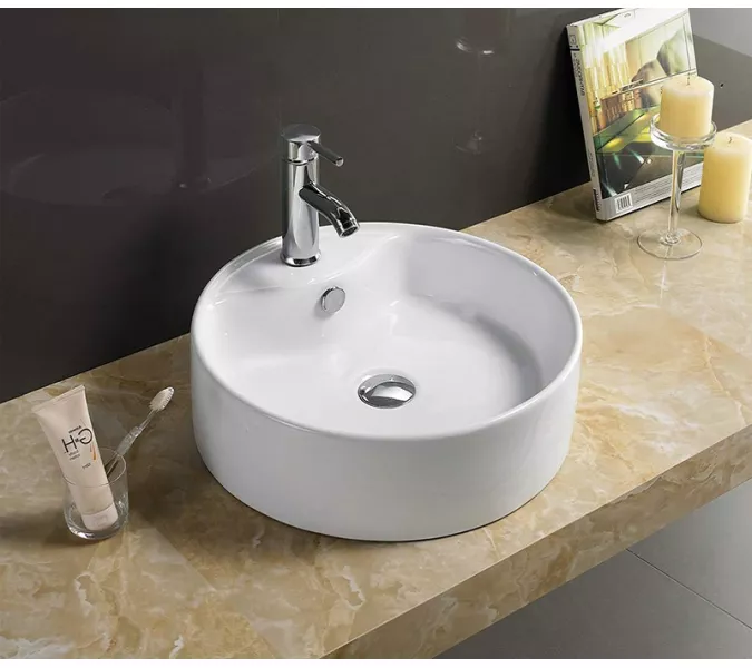 Раковина накладная круглая CeramaLux серия N 7026B/9008В, Выбрать размер: 40х40х16