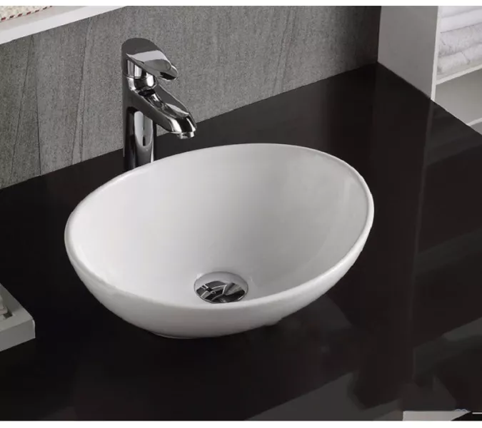 Раковина овальная накладная CeramaLux 7138, Выбрать цвет: Белый, изображение 3