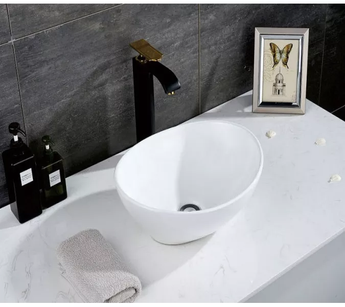 Раковина овальная накладная CeramaLux 7138, Выбрать цвет: Белый, изображение 2