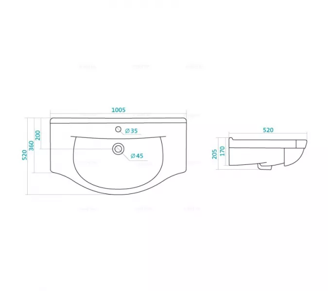 Умывальник Santek  Эльбрус 100, изображение 9