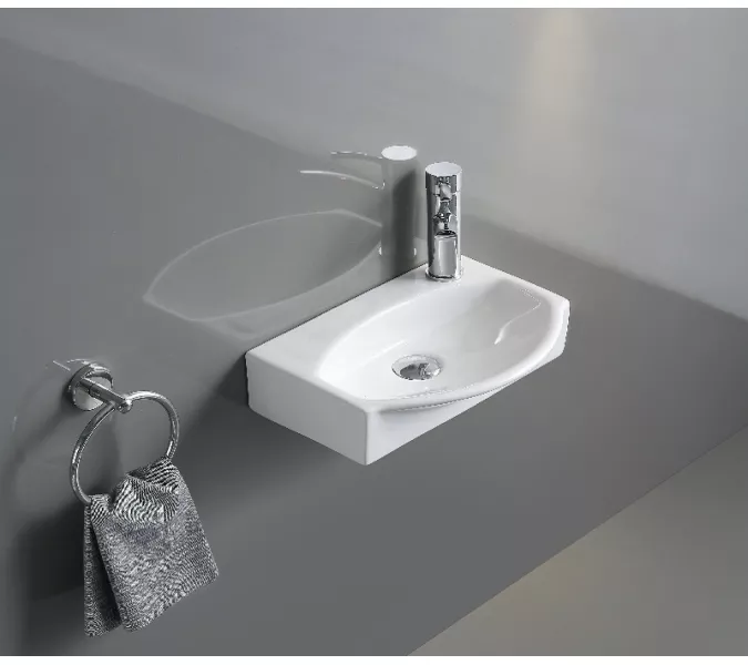 Раковина подвесная/накладная прямоугольная CeramaLux 78014, Выбрать размер: 40, Выбрать цвет: Белый