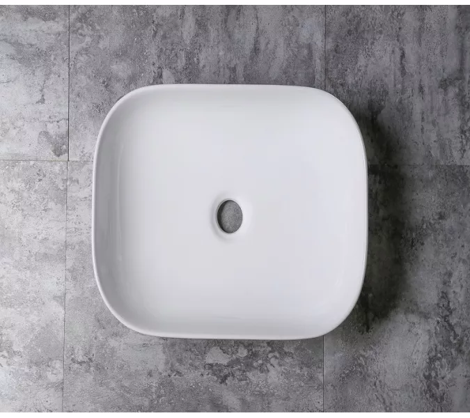 Раковина накладная прямоугольная CeramaLux 78104/78105, Выбрать размер: 50,5х40,5х14, Выбрать цвет: Белый, изображение 3