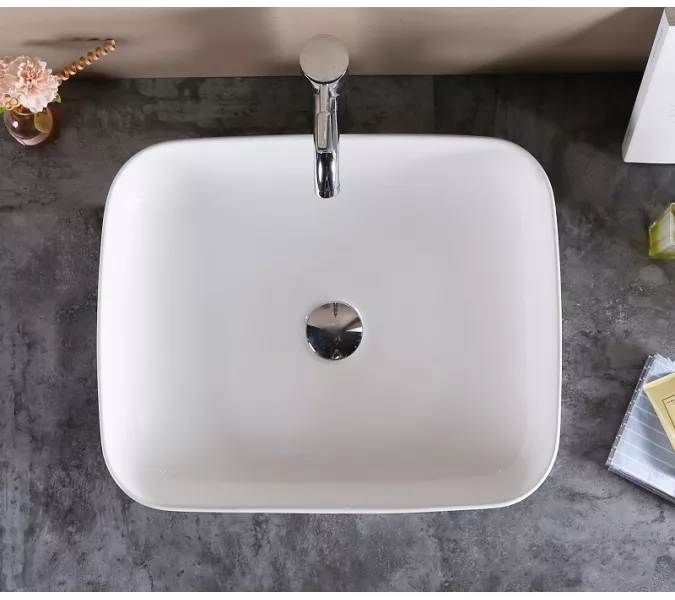 Раковина накладная прямоугольная CeramaLux 78104/78105, Выбрать размер: 50,5х40,5х14, Выбрать цвет: Белый, изображение 4