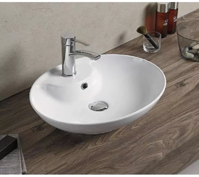 Раковина накладная овальная CeramaLux серия N 78197/7025, Выбрать размер: 50,5х41х15, изображение 2