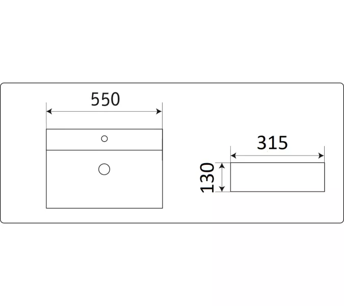 Раковина накладная прямоугольная CeramaLux 7836, изображение 4
