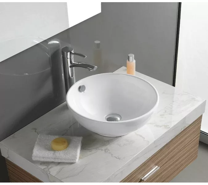 Раковина накладная круглая CeramaLux серия N 9002/9003А, Выбрать размер: 38х38х15, изображение 2