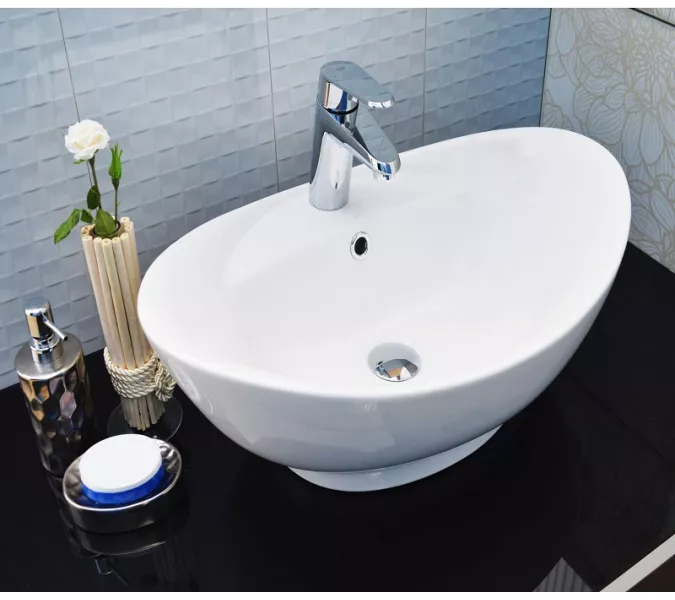 Раковина накладная овальная CeramaLux серия N 9018, изображение 2