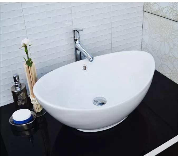 Раковина накладная овальная CeramaLux серия N 9019, изображение 3