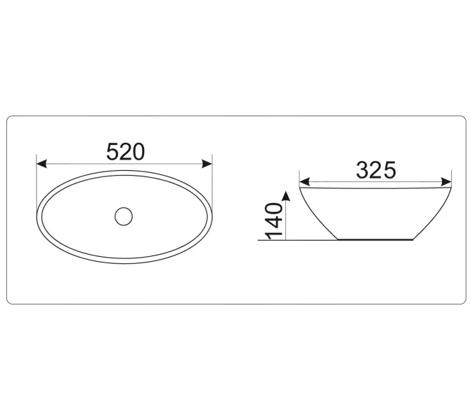Раковина накладная овальная CeramaLux серия N 9021, изображение 2