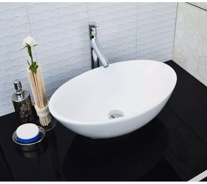 Раковина накладная овальная CeramaLux серия N 9021