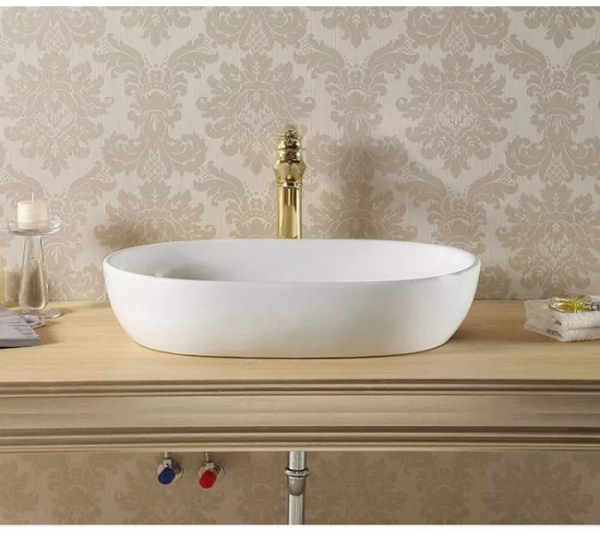 Раковина накладная овальная CeramaLux 9026, Выбрать размер: 47,5, изображение 4