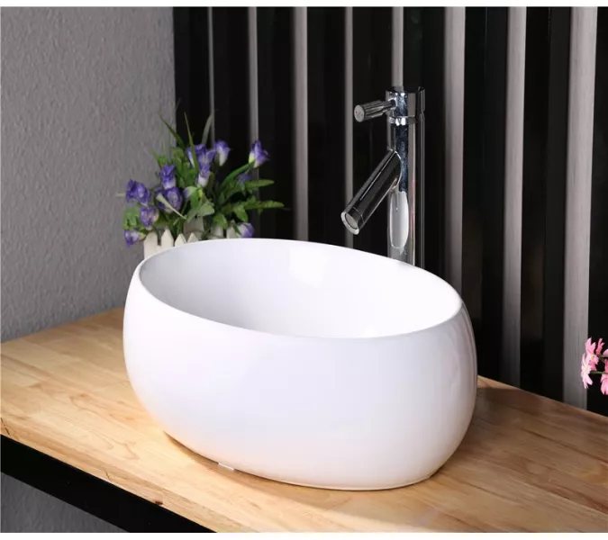 Раковина накладная овальная CeramaLux  9030, Выбрать размер: 48, изображение 3