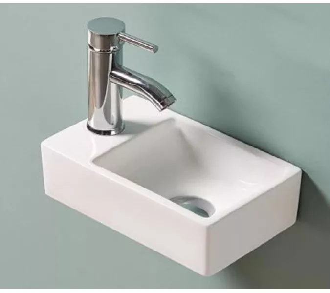 Умывальник прямоугольный CeramaLux 9048, Выбрать размер: 30, Ориентация: Правая, изображение 2