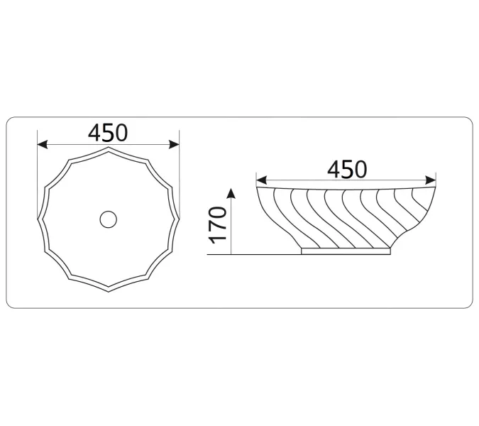 Раковина накладная круглая CeramaLux 9073, изображение 5