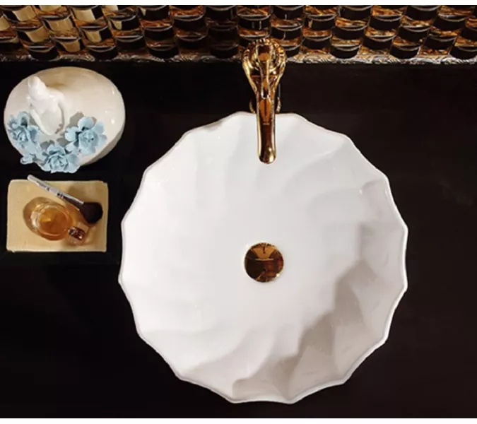 Раковина накладная круглая CeramaLux 9073, изображение 4