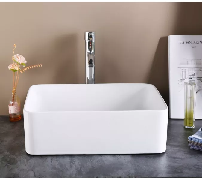 Раковина накладная прямоугольная CeramaLux 9103, Выбрать цвет: Белый, изображение 2